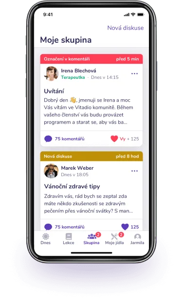 Vitadio podpora ostatních uživatelů - ukázka aplikace